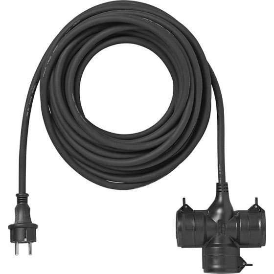 Afbeelding laden in galerijviewer, Proplus Verlengkabel Schuko 3-voudig 20 meter 3x1,5mm² zwart