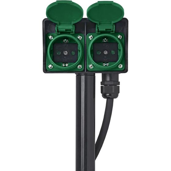 Afbeelding laden in galerijviewer, Proplus tuincontactdoos Schuko 2-voudig 2 meter 3x2,5mm² zwart