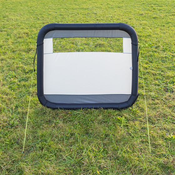 Afbeelding laden in galerijviewer, Proplus Windscherm opblaasbaar 160 x 140 cm lichtgrijs zwart