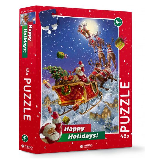Afbeelding laden in galerijviewer, Rebo Productions Santa legpuzzel junior karton 48 stukjes