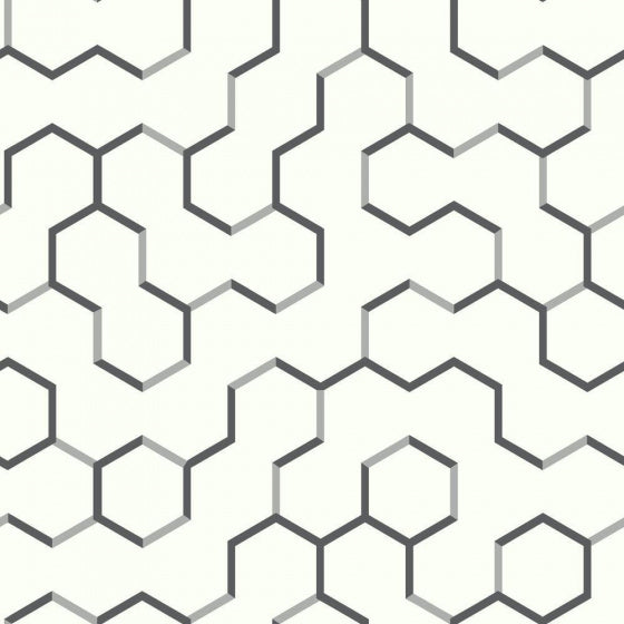 Afbeelding laden in galerijviewer, Roommates Behang Peel and Stick Geometric 503 cm vinyl grijs