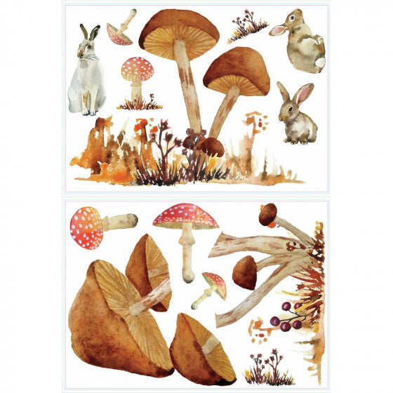 Afbeelding laden in galerijviewer, Roommates Muursticker Mushroom junior 83,51 x 127 cm bruin