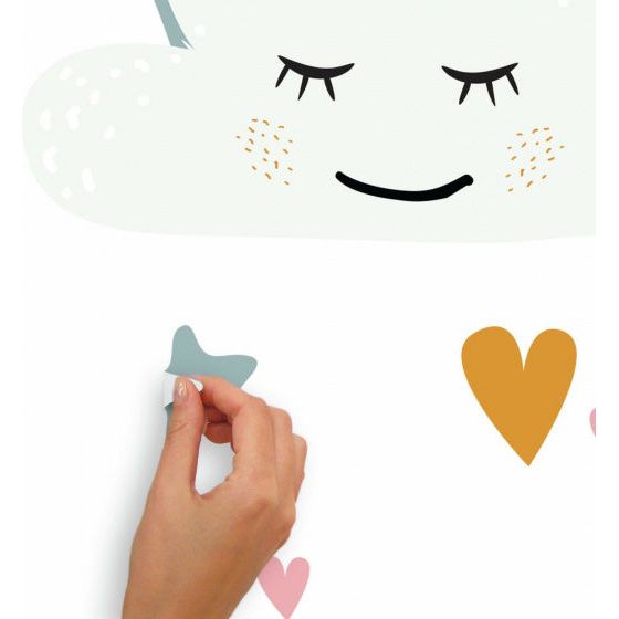 Afbeelding laden in galerijviewer, Roommates Muursticker Rainbow Hearts 112 cm vinyl 47-delig