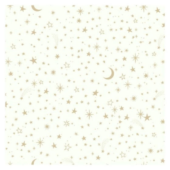 Afbeelding laden in galerijviewer, Roommates Zelfklevend behang Twinkle stars 52 x 500 cm wit goud