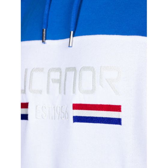 Afbeelding laden in galerijviewer, Rucanor Trevor sweater hoodie heren blauw wit maat M
