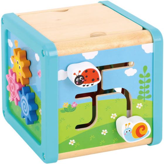Afbeelding laden in galerijviewer, Tooky toy Houten Activiteitenkubus 18 maanden 6-delig