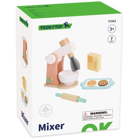 Afbeelding laden in galerijviewer, Tooky toy Houten Keukenmixer met Accessoires 7-delig
