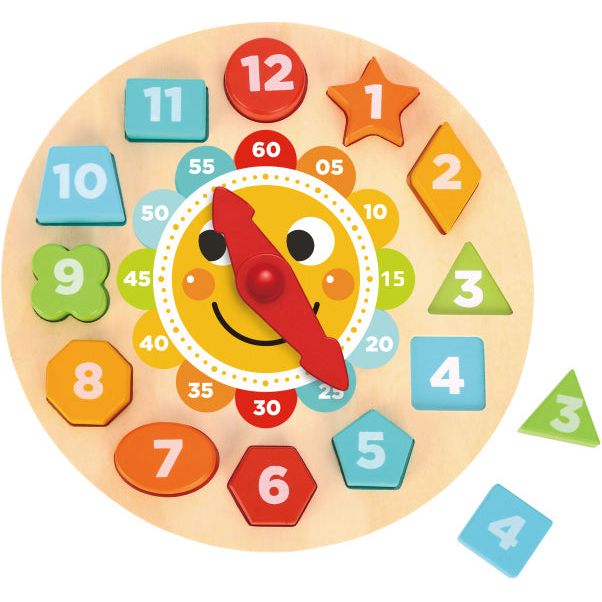 Afbeelding laden in galerijviewer, Tooky toy Klokpuzzel Educatief Houten Speelgoed 13-delig