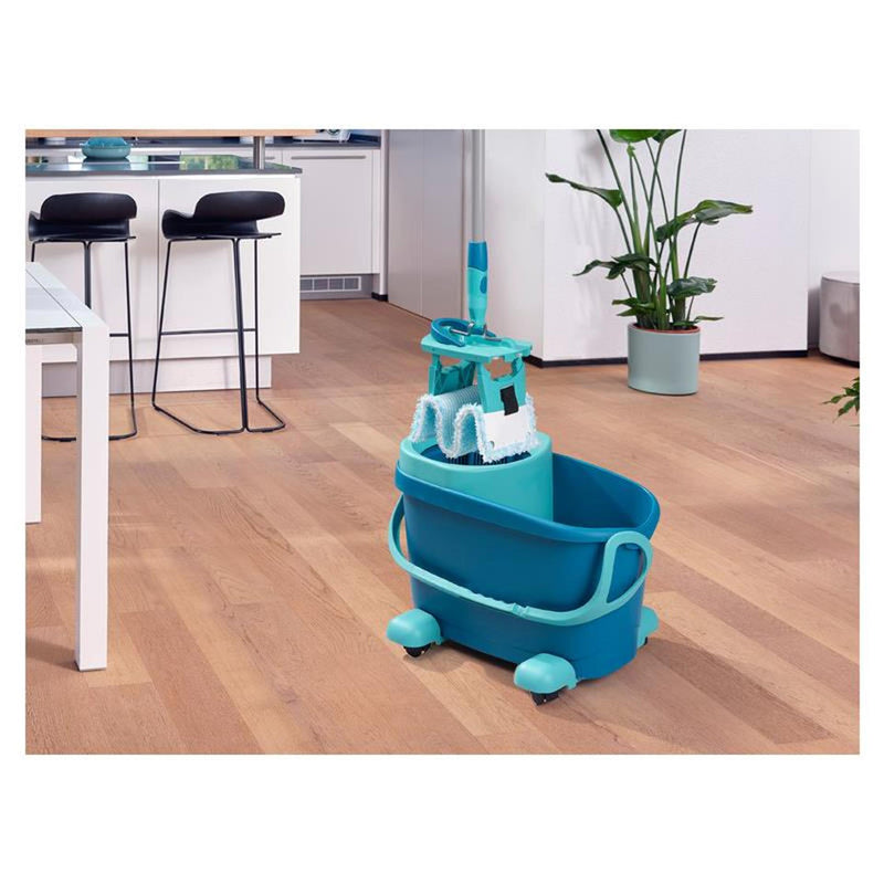 Afbeelding laden in galerijviewer, Leifheit clean twist m vloerwisser ergo set klittenband mobiel - compleet systeem met wieltjes
