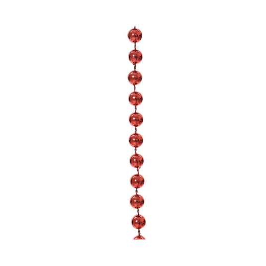 Decoris kralenslinger glans kerst rood 10 meter
