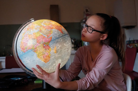 Atmosphere globe - dag nacht geographical globe - 30cm - nederlandstalig - wereldbol