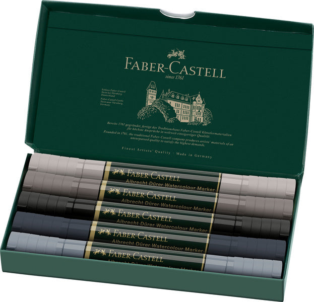 Afbeelding laden in galerijviewer, Faber castell fc-160306 wk25aquarel marker fc albrechtdürer 5 stuks grey tones

