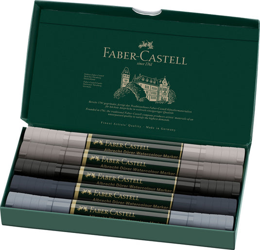 Faber castell fc-160306 wk25aquarel marker fc albrechtdürer 5 stuks grey tones