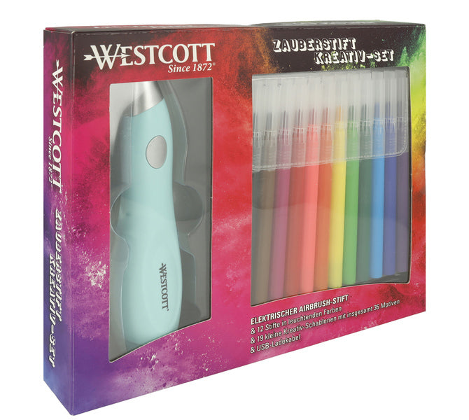 Afbeelding laden in galerijviewer, Westcott airbrush - set inclusief 12 stiften en 36 sjablonen - ac-e16800
