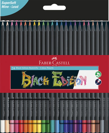 Faber-castell kleurpotloden - black edition - 24 stuks - fc-116424
