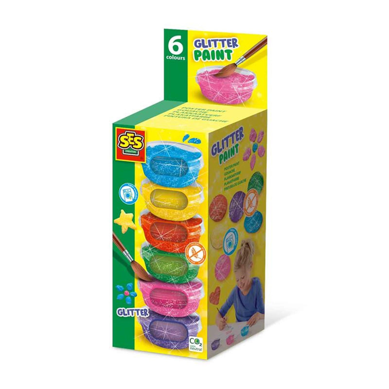 Afbeelding laden in galerijviewer, Ses plakkaatverf glitter (6x45ml)
