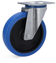 Torwegge zwenkwiel rubber blauw ø80 kunststof