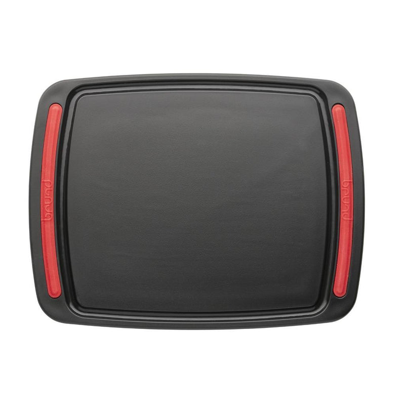 Afbeelding laden in galerijviewer, Brund easy cut snijplank 26x20x0.8 cm zwart rood
