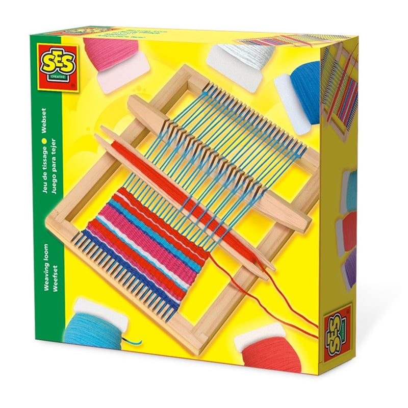 Afbeelding laden in galerijviewer, Ses weefset hobbyset met weefraam en garen
