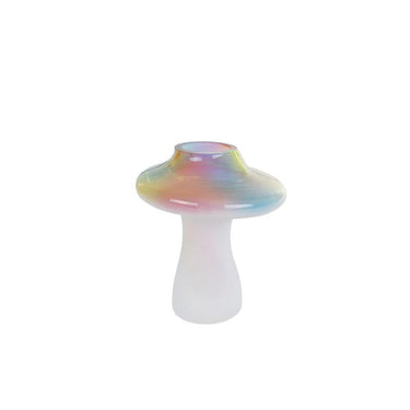 Cosydecor beeld paddenstoel rainbow 10x10x12cm multicolor glas