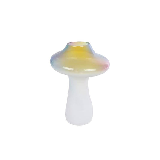 Cosydecor vaas beeld paddenstoel rainbow 12x12x17cm muticolor glas
