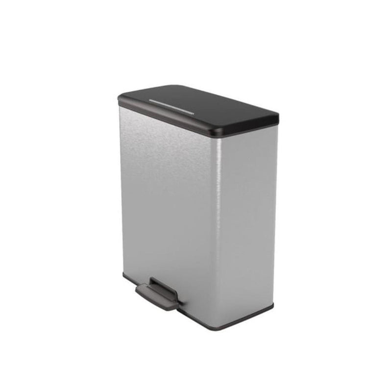 Afbeelding laden in galerijviewer, Curver deco bin duo pedaalemmer 26l+26l zilver metallic
