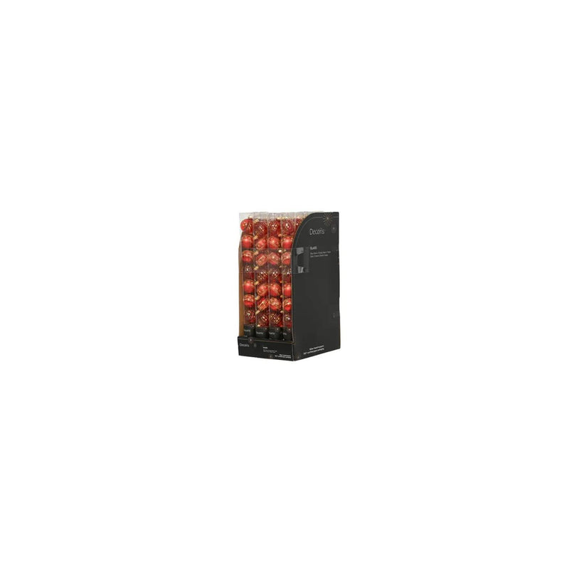 Afbeelding laden in galerijviewer, Decoris kerstballen glas kerst rood ø3cm mix transparent shiny matt koker a 9 stuks

