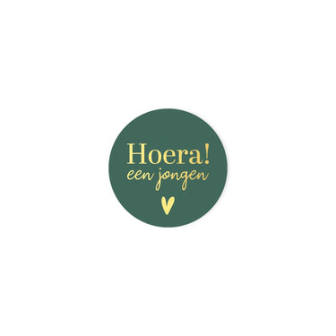 Kassaplan stickers hoera een jongen ã˜40mm rol a 250 stuks