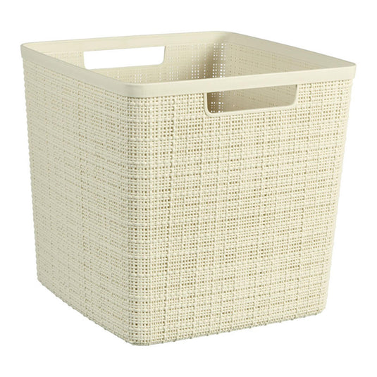 Curver jute opbergmand cube - 17 liter - gebroken wit