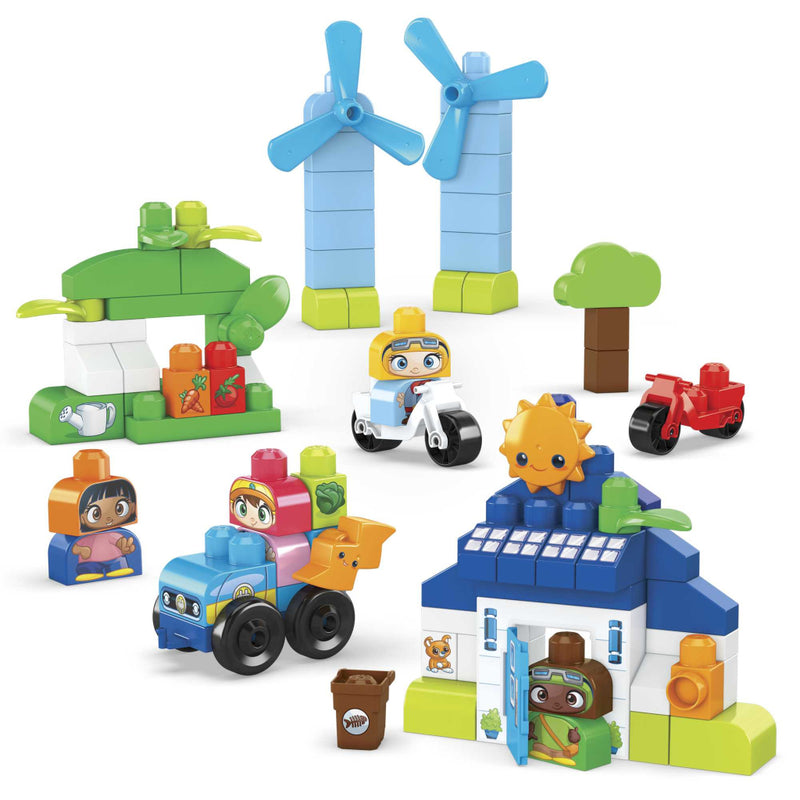 Afbeelding laden in galerijviewer, Mega bloks green town build en learn eco house
