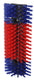 Producten halfronde koeborstel veeborstel blauw rood