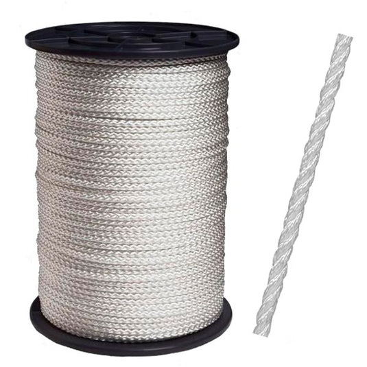 Producten nylon touw wit geslagen 8mm 220m