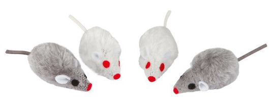 Producten muis grijs wit 5cm 4 stuks