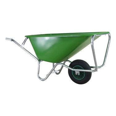 Fort producten kruiwagen f s 165l groen hdpe bak verzinkt onderstel