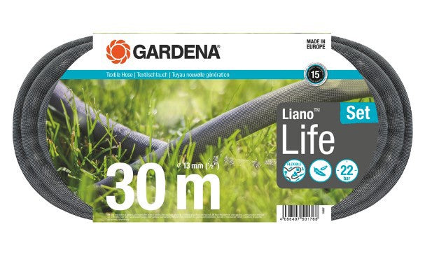 Afbeelding laden in galerijviewer, Gardena textielslang liano life 30 m set (donkergrijs oranje)
