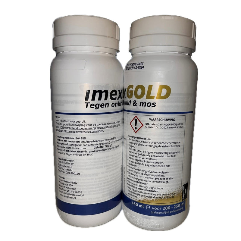 Afbeelding laden in galerijviewer, Producten imex gold tegen onkruid en mos 450ml
