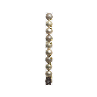 Decoris kerstballen parel van kunststof dia 6 cm 10-delig
