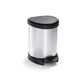 Curver decobin rond pedaalemmer 5 liter zilver zwart 25x21xh28