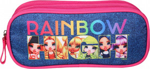 Jim jam rainbow pennenetui 23x7x10 cm 2 vakken met rits