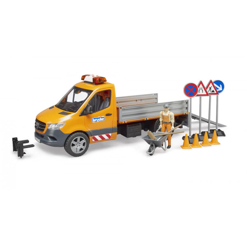 Afbeelding laden in galerijviewer, Bruder mercedes-benz sprinter wegenbouw + figuur en accessoires
