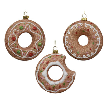 Decoris kersthanger donut van kunststof dia10x3,5cm