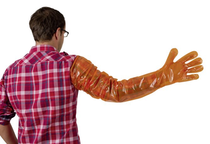 Afbeelding laden in galerijviewer, Kerbl producten onderzoekshandschoen vetbasic lang 90cm a 100st
