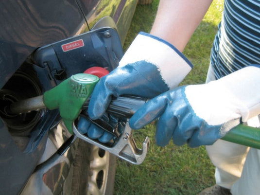 Keron producten handschoen blauw nbr met kap