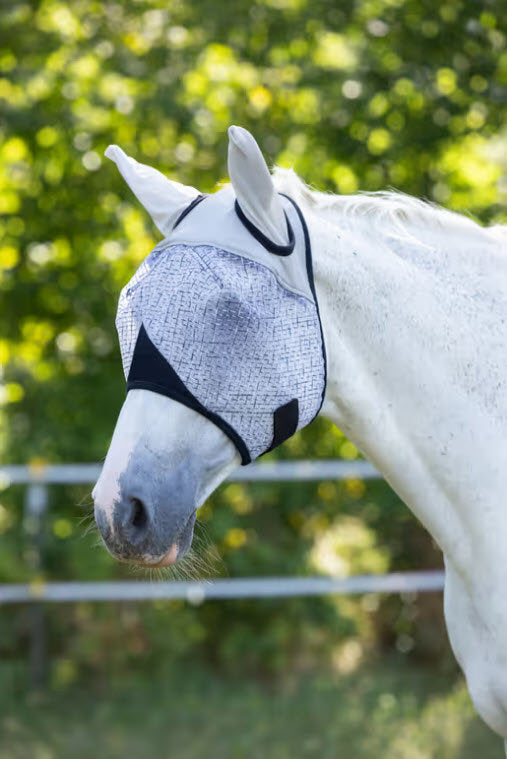 Afbeelding laden in galerijviewer, Producten vliegenmasker met oren lichtgrijs mt pony
