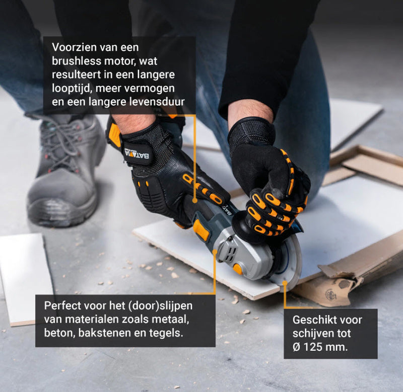 Afbeelding laden in galerijviewer, Batavia producten maxxpack 18v accu haakseslijper 125mm brushles body
