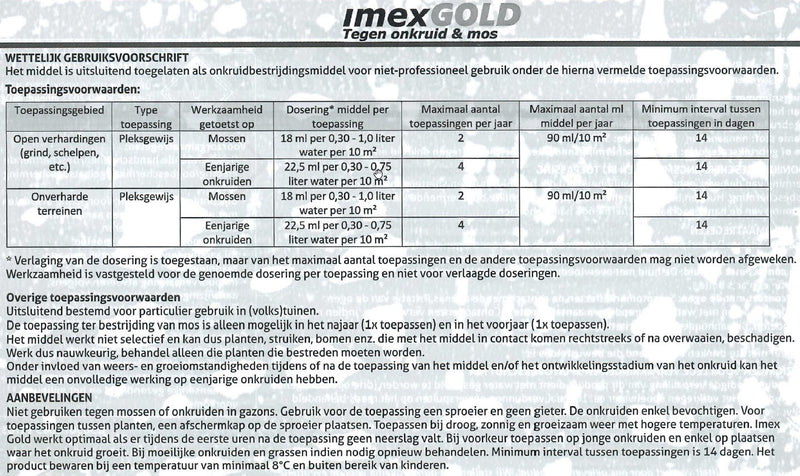 Afbeelding laden in galerijviewer, Producten imex gold tegen onkruid en mos 450ml
