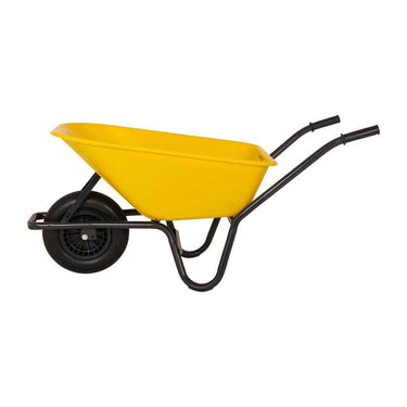 Mm producten kruiwagen 85l kunststof bak geel gel onderstel ged