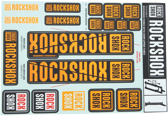 Rockshox decor set decal set orange