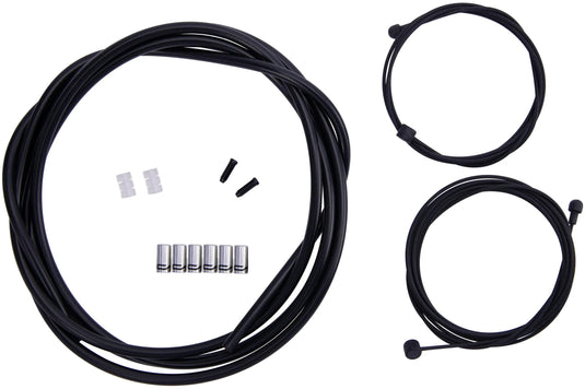 Contec remkabelset stop++ ct brake cable set stop++ steel fr+rear compl black