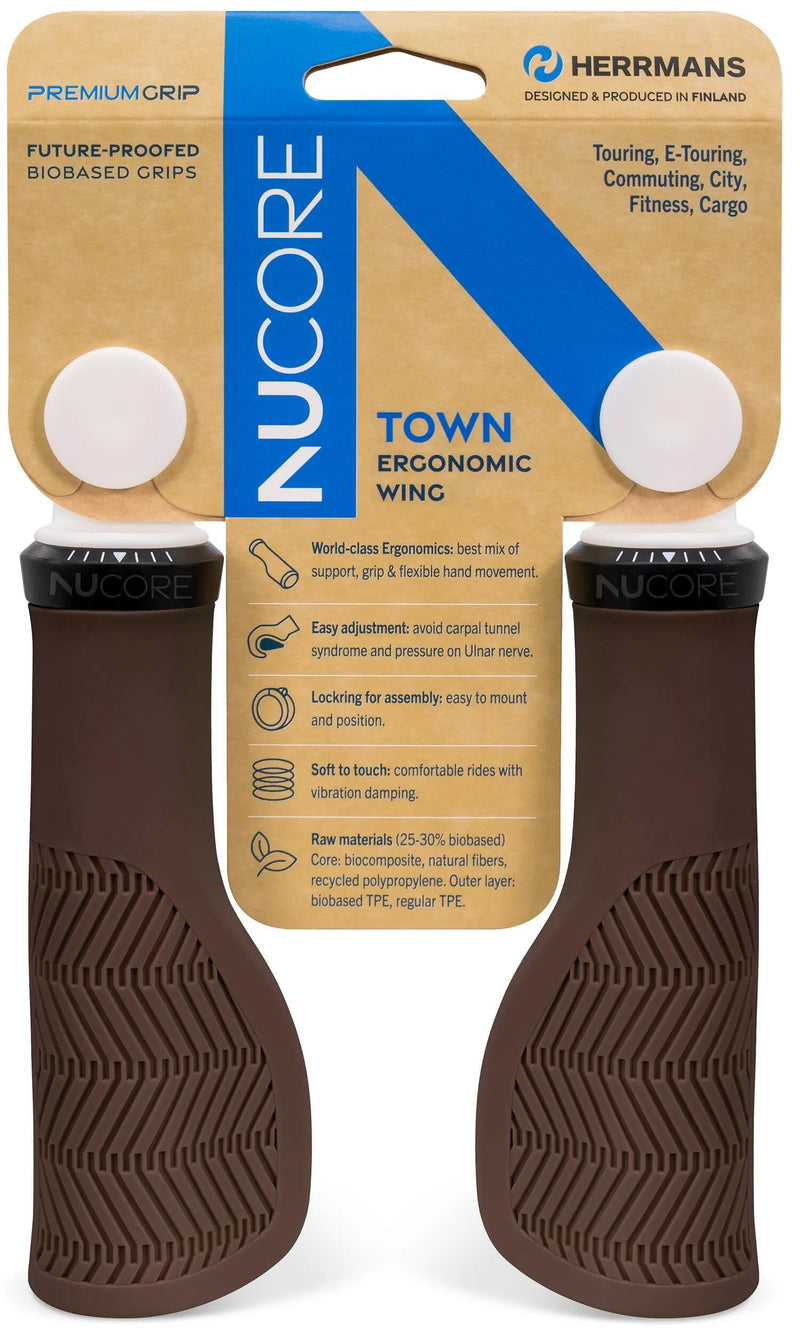 Afbeelding laden in galerijviewer, Herrmans handvatset nucore town wave 130 130mm bruin
